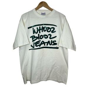 WHOOZ BLOOZ Jeans White Vintage Men’s T-shirt Size XL